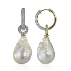 Süßwasserzuchtperlen-Goldohrringe (TPC)