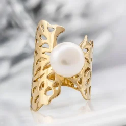 Süßwasserzuchtperlen-Silberring (TPC)