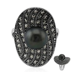 Tahitiperlen-Silberring (Annette classic)