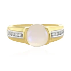 Tansania-Regenbogen-Mondstein-Silberring