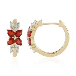 Tansania-Rubin-Goldohrringe