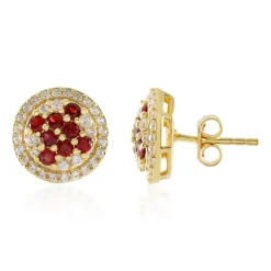 Tansania-Rubin-Silberohrringe (Adela Silber)