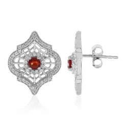 Tansania-Rubin-Silberohrringe