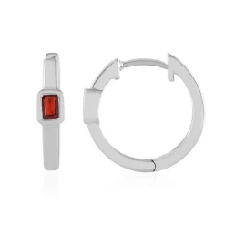 Tansania-Rubin-Silberohrringe