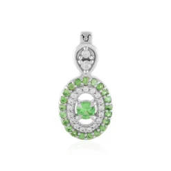 Tansania-Tsavorit-Silberanhänger