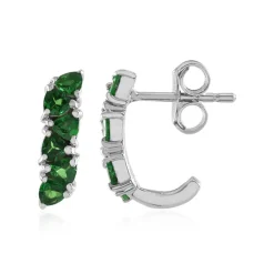 Tansania-Tsavorit-Silberohrringe