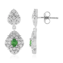 Tansania-Tsavorit-Silberohrringe