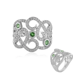 Tansania-Tsavorit-Silberring (de Melo)