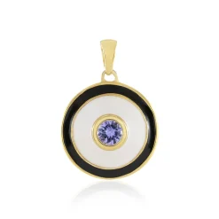 Tansanit-Silberanhänger