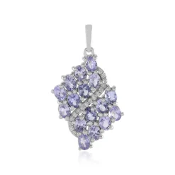 Tansanit-Silberanhänger