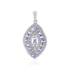 Tansanit-Silberanhänger