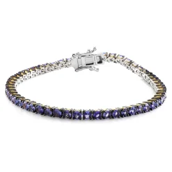 Tansanit-Silberarmband (Gems en Vogue)