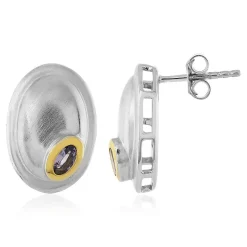 Tansanit-Silberohrringe