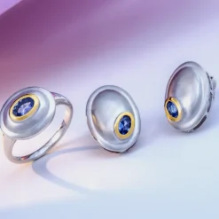 Tansanit-Silberohrringe