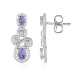 Tansanit-Silberohrringe