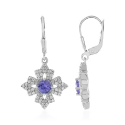 Tansanit-Silberohrringe