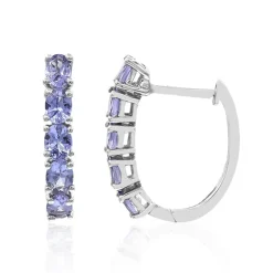 Tansanit-Silberohrringe