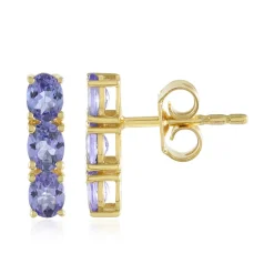 Tansanit-Silberohrringe