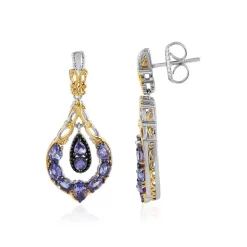 Tansanit-Silberohrringe (Gems en Vogue)