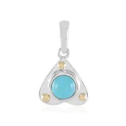 Äthiopischer Blauer Opal-Silberanhänger mit Gold (Granulieren)