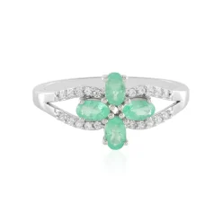 Äthiopischer Smaragd-Silberring