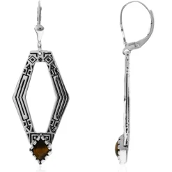 Tigerauge-Silberohrringe (Desert Chic)