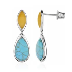 Türkis-Silberohrringe