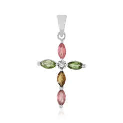 Turmalin-Silberanhänger