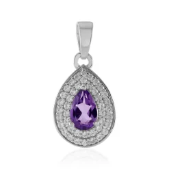 Uruguay-Amethyst-Silberanhänger