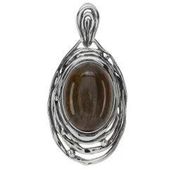 Versteinertes Holz-Silberanhänger