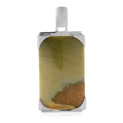 Versteinertes Holz-Silberanhänger (Bali Barong)