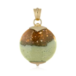 Versteinertes Holz-Silberanhänger (Bali Barong)