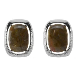 Versteinertes Holz-Silberohrringe