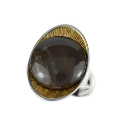 Versteinertes Holz-Silberring