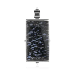 Versteinertes Jambi-Palmenholz-Silberanhänger (Bali Barong)