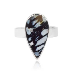 Versteinertes Palmenholz-Silberring