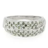 Waldgrüner Diamant-Silberring