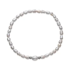 Weiße Süßwasserzuchtperlen-Armband
