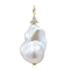 Weiße Süßwasserzuchtperlen-Goldanhänger
