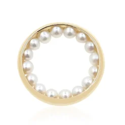 Weiße Süßwasserzuchtperlen-Goldanhänger (de Melo)