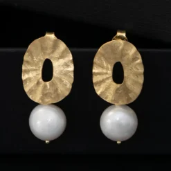 Weiße Süßwasserzuchtperlen-Silberohrringe (Joias do Paraíso)