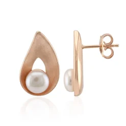 Weiße Süßwasserzuchtperlen-Silberohrringe (TPC)