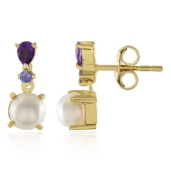 Weiße Süßwasserzuchtperlen-Silberohrringe