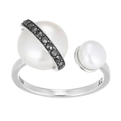 Weiße Süßwasserzuchtperlen-Silberring