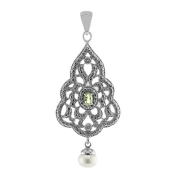 Weiße Süßwasserzuchtperlen-Silberanhänger