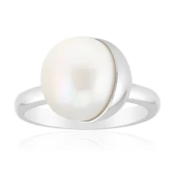 Weiße Süßwasserzuchtperlen-Silberring (Michelle Albala)