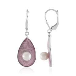 Weiße Süßwasserzuchtperlen-Silberohrringe (Adela Silber)