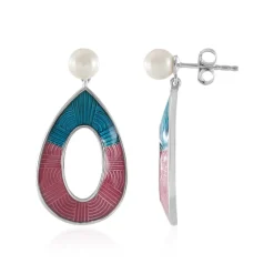 Weiße Süßwasserzuchtperlen-Silberohrringe(Adela Silber)