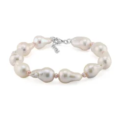 Weiße Süßwasserzuchtperlen-Silberarmband (TPC)