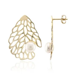 Weiße Süßwasserzuchtperlen-Silberohrringe (TPC)